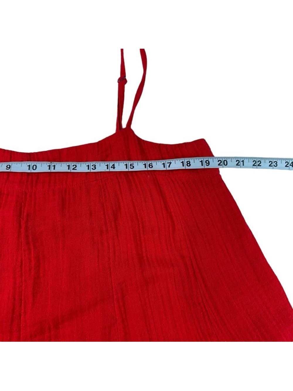 Mara Hoffman Swim Red Organic Cotton Gauzy Belted Cover Up Dress, XL - Picture 5 of 10